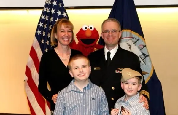Shilling family with Elmo at Navy promotion