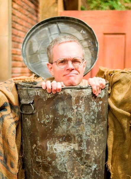 Russell Shilling posing as “Russell the Grouch” for a playful photo.
